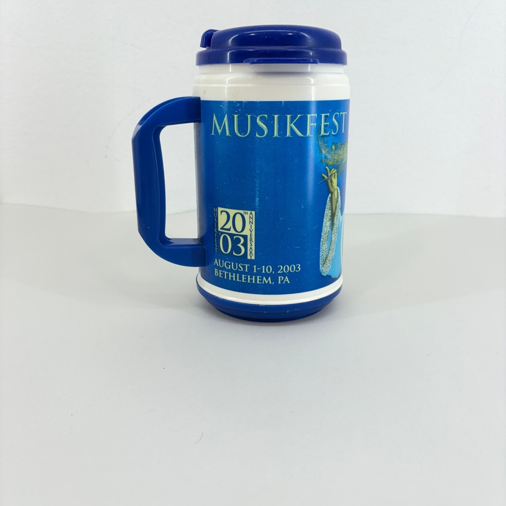 Rare Vintage 2003 Whirley Musikfest 20th Anniversary Travel Mug Bethlehem PA